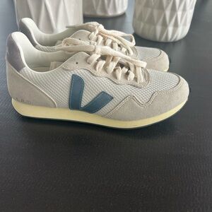 Veja White and Blue Sneakers